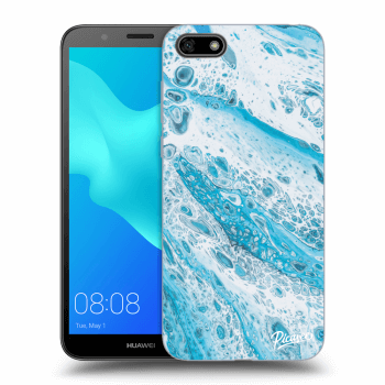 Picasee silikonowe czarne etui na Huawei Y5 2018 - Blue liquid