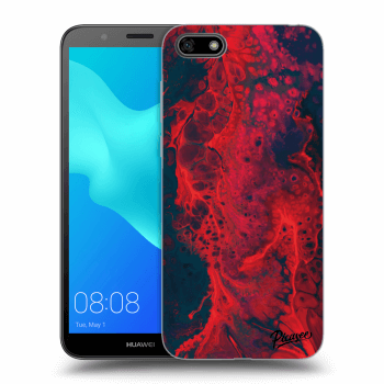Picasee silikonowe czarne etui na Huawei Y5 2018 - Organic red