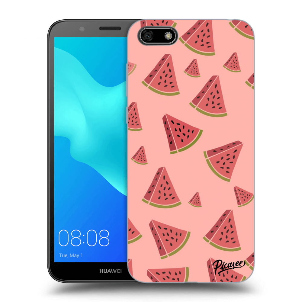 Picasee silikonowe czarne etui na Huawei Y5 2018 - Watermelon