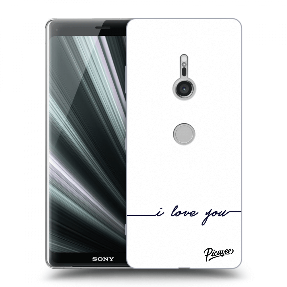 Picasee silikonowe przeźroczyste etui na Sony Xperia XZ3 - I love you