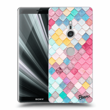 Picasee silikonowe przeźroczyste etui na Sony Xperia XZ3 - Colorful roof