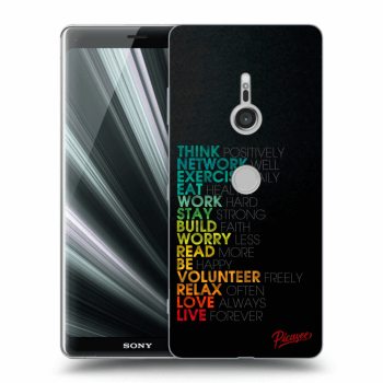Picasee silikonowe przeźroczyste etui na Sony Xperia XZ3 - Motto life