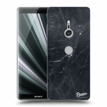 Picasee silikonowe przeźroczyste etui na Sony Xperia XZ3 - Black marble