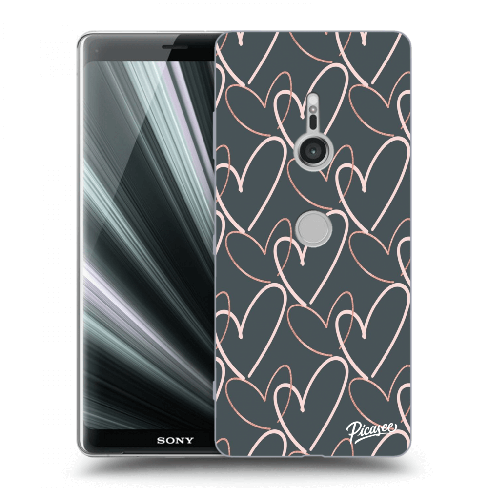Picasee silikonowe przeźroczyste etui na Sony Xperia XZ3 - Lots of love