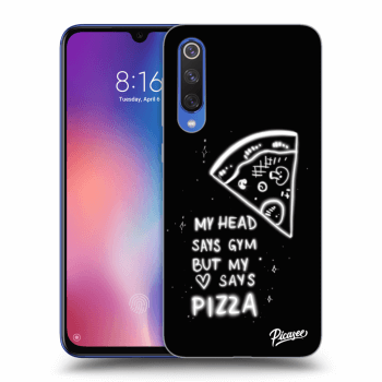 Picasee silikonowe czarne etui na Xiaomi Mi 9 SE - Pizza