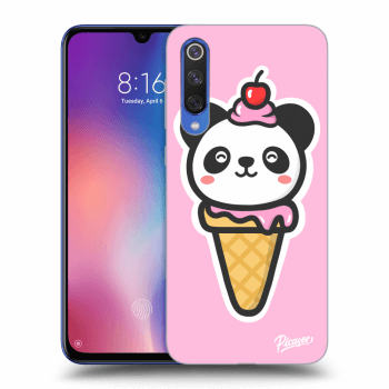 Picasee silikonowe czarne etui na Xiaomi Mi 9 SE - Ice Cream Panda