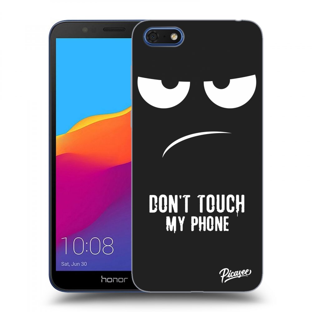 Picasee silikonowe czarne etui na Honor 7S - Don't Touch My Phone