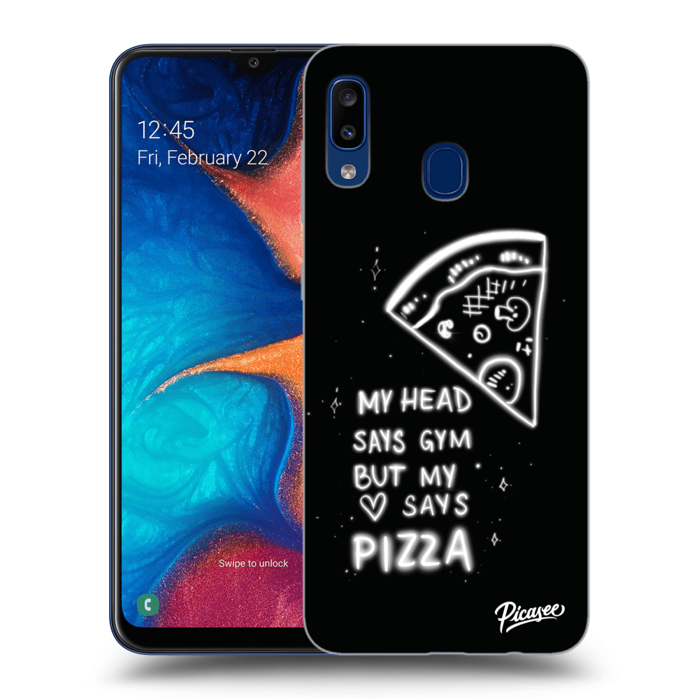 Picasee silikonowe czarne etui na Samsung Galaxy A20e A202F - Pizza