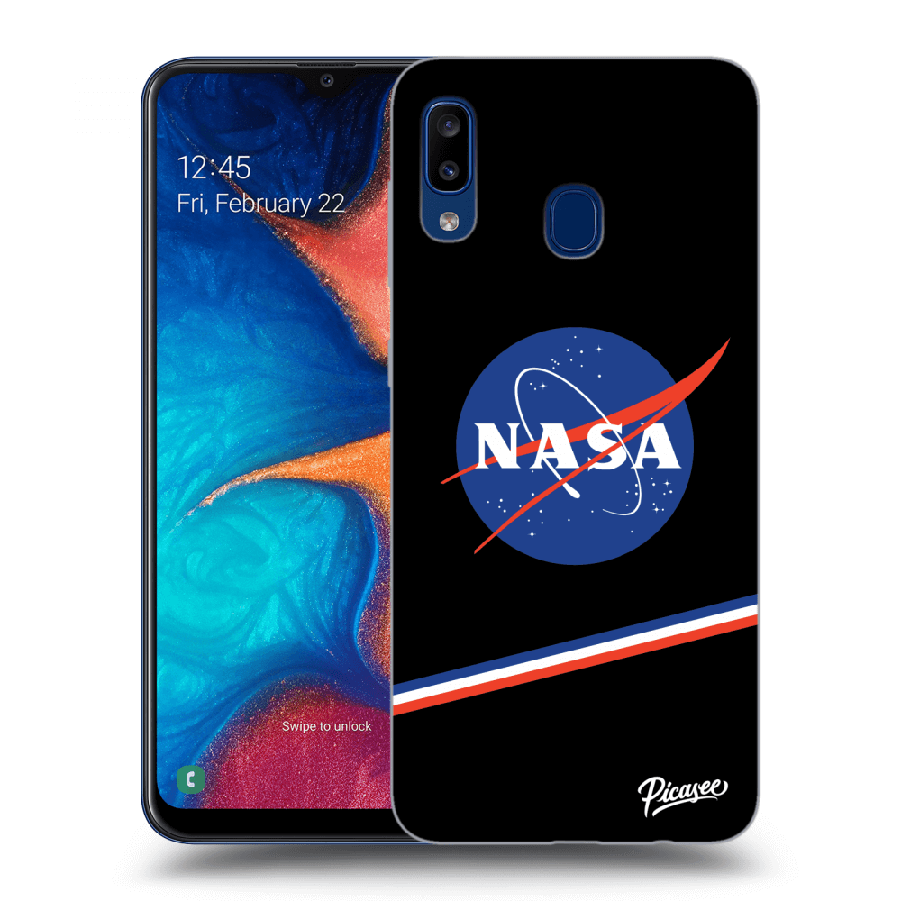 Picasee silikonowe czarne etui na Samsung Galaxy A20e A202F - NASA Original