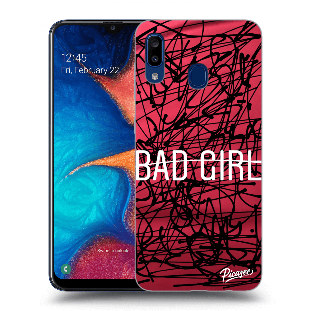 Picasee silikonowe czarne etui na Samsung Galaxy A20e A202F - Bad girl