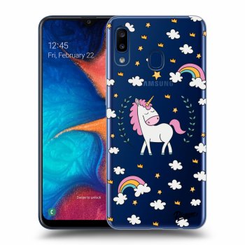 Picasee silikonowe przeźroczyste etui na Samsung Galaxy A20e A202F - Unicorn star heaven