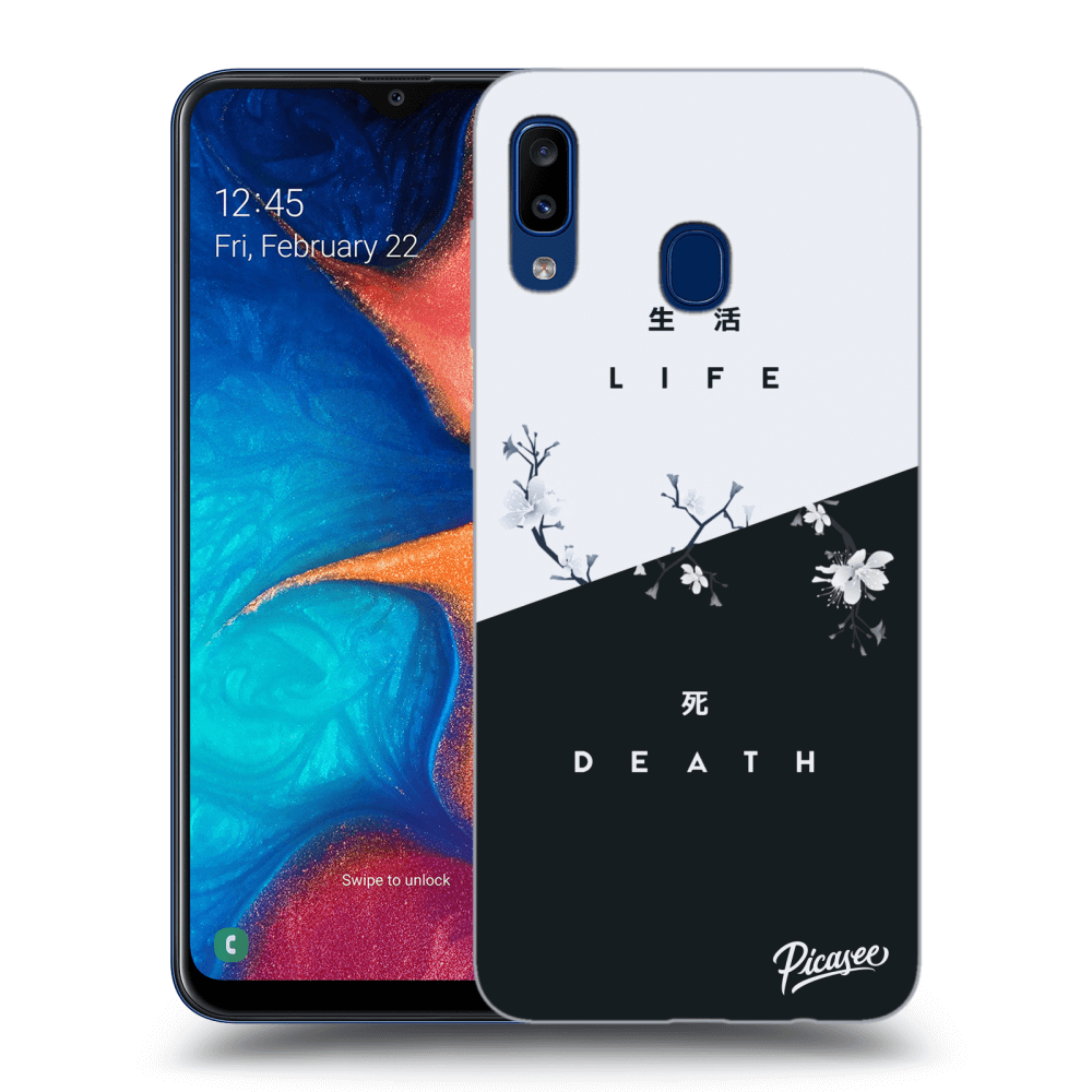 Picasee silikonowe czarne etui na Samsung Galaxy A20e A202F - Life - Death