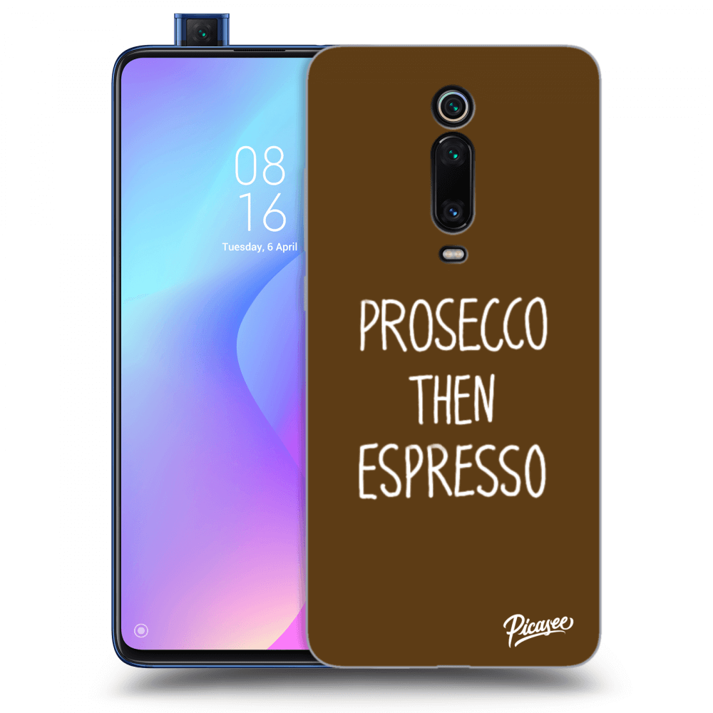 Picasee silikonowe czarne etui na Xiaomi Mi 9T (Pro) - Prosecco then espresso