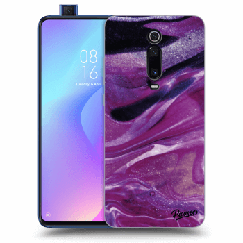 Picasee silikonowe przeźroczyste etui na Xiaomi Mi 9T (Pro) - Purple glitter