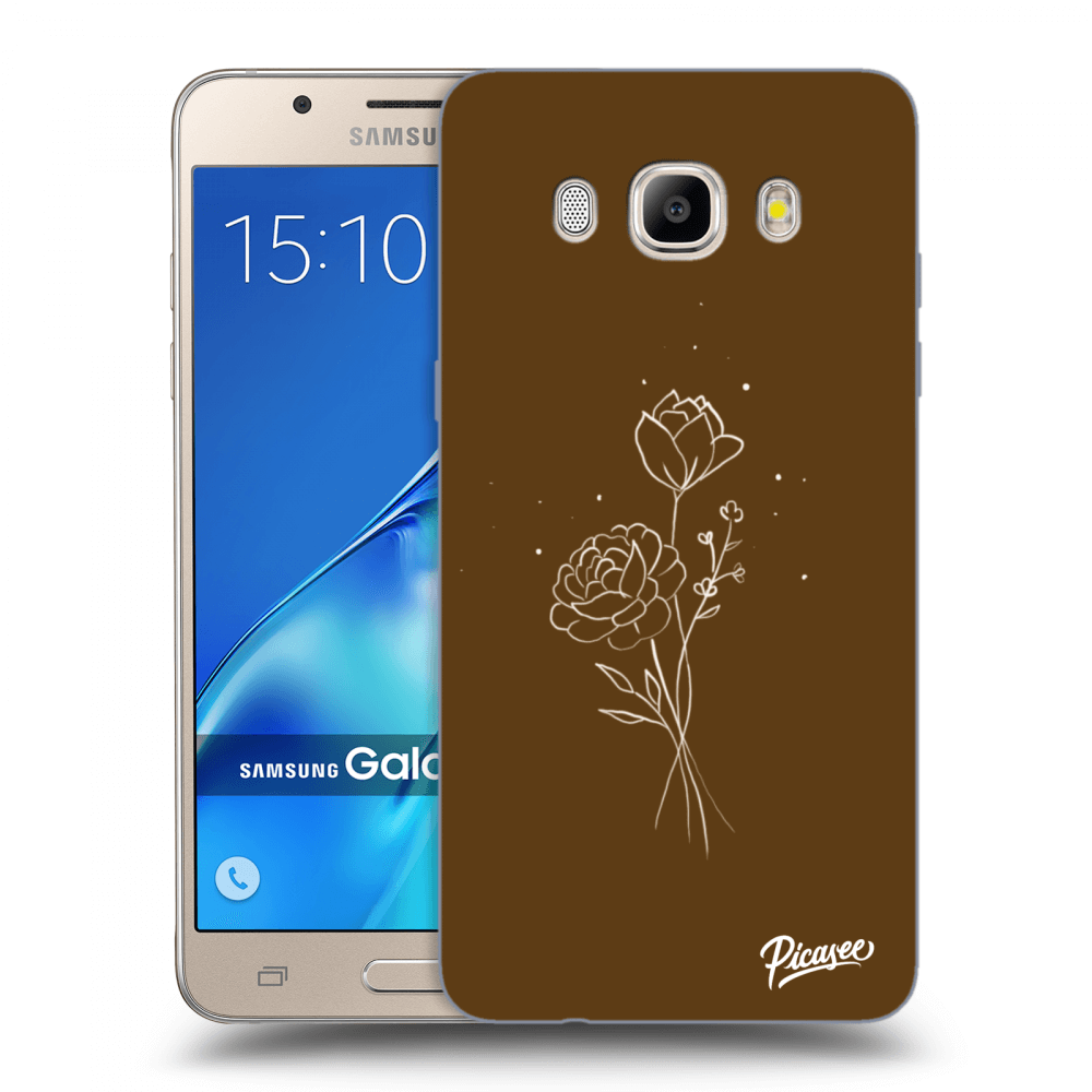 Picasee silikonowe przeźroczyste etui na Samsung Galaxy J5 2016 J510F - Brown flowers