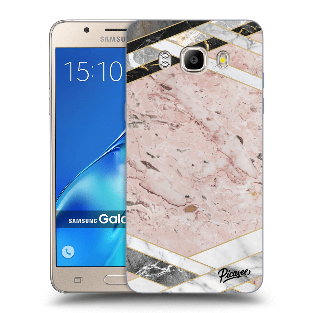 Picasee silikonowe przeźroczyste etui na Samsung Galaxy J5 2016 J510F - Pink geometry