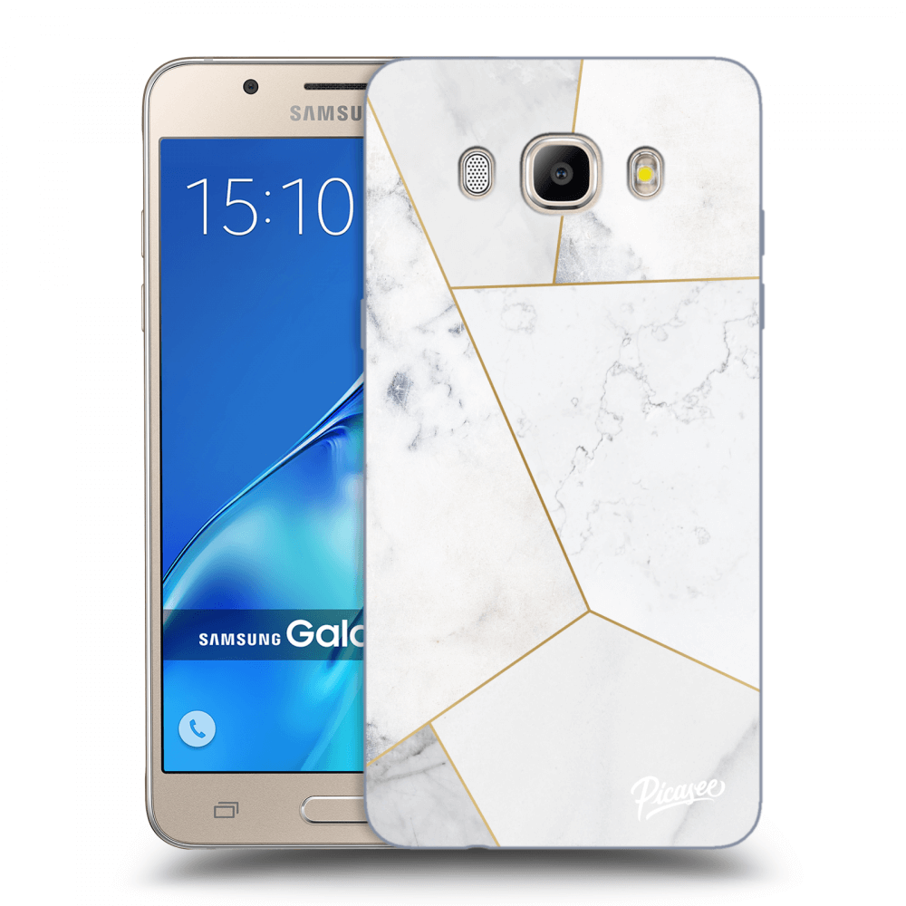 Picasee silikonowe przeźroczyste etui na Samsung Galaxy J5 2016 J510F - White tile