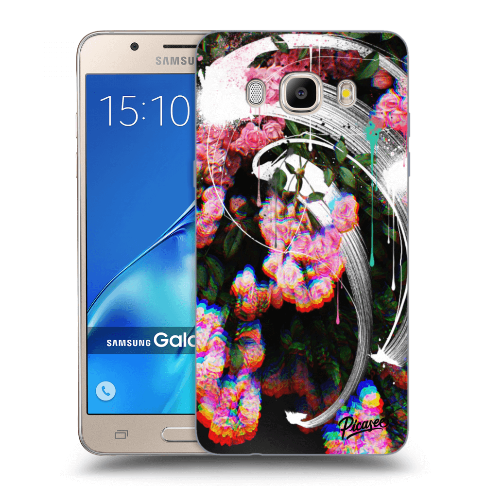 Picasee silikonowe przeźroczyste etui na Samsung Galaxy J5 2016 J510F - Rosebush white