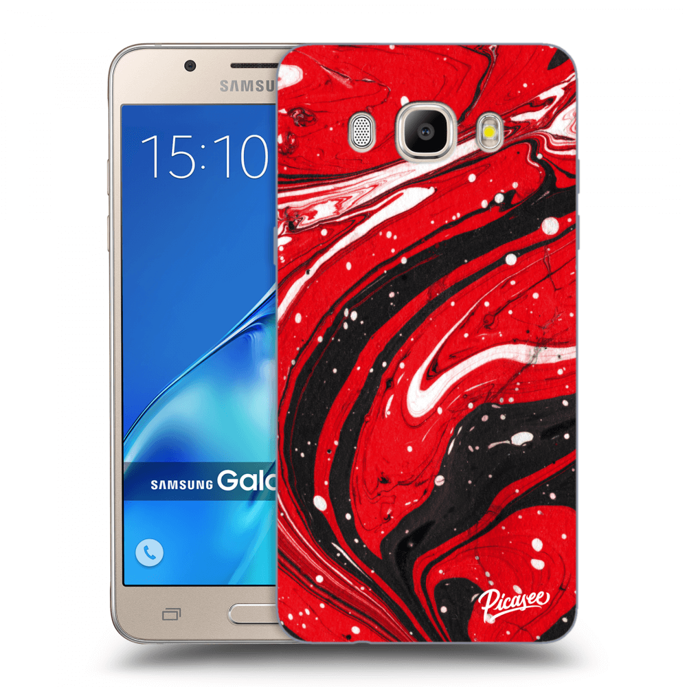 Picasee silikonowe przeźroczyste etui na Samsung Galaxy J5 2016 J510F - Red black