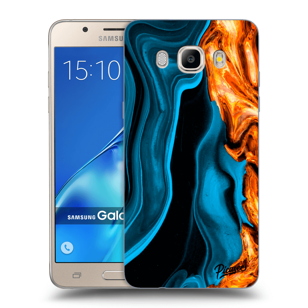 Picasee silikonowe przeźroczyste etui na Samsung Galaxy J5 2016 J510F - Gold blue