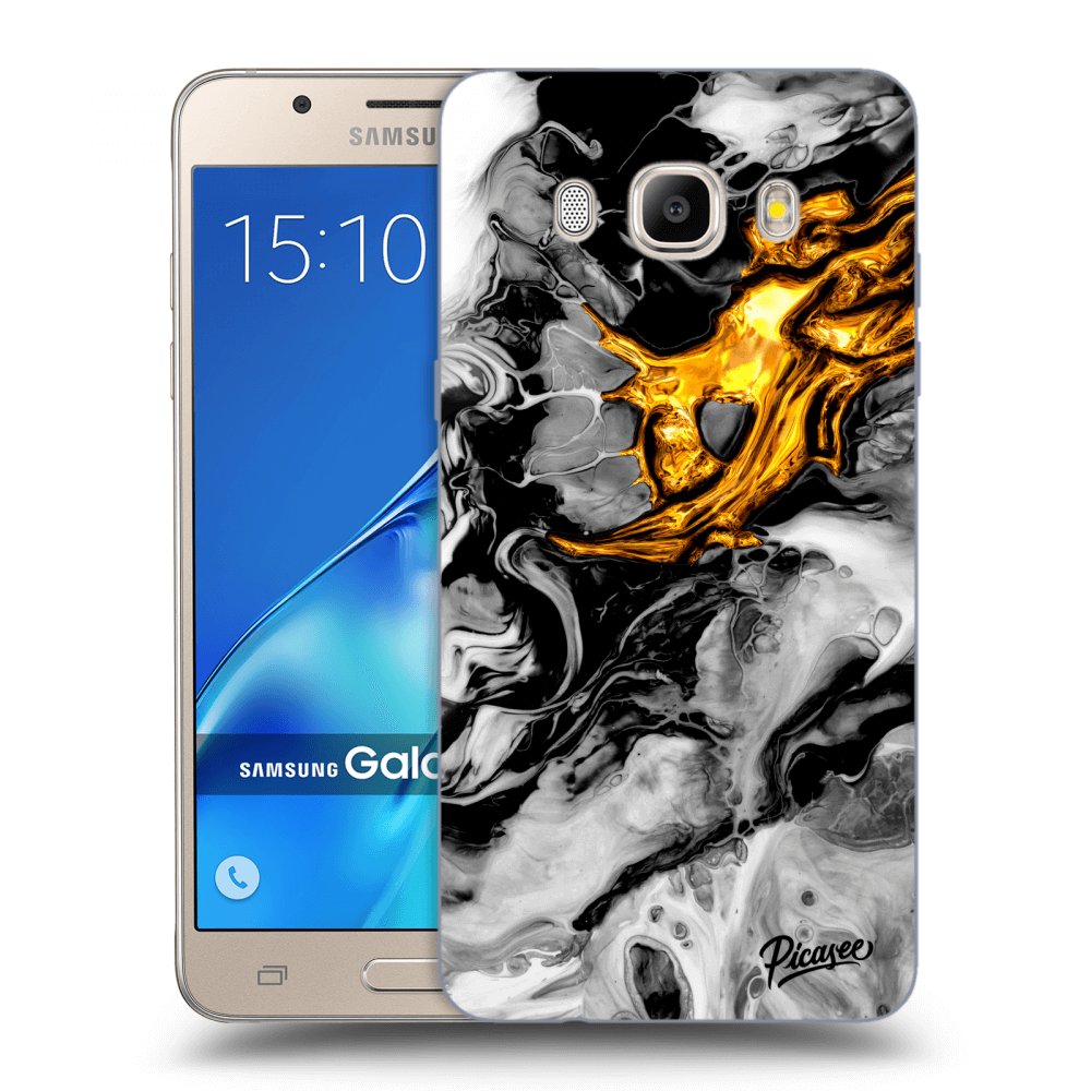 Picasee silikonowe przeźroczyste etui na Samsung Galaxy J5 2016 J510F - Black Gold 2