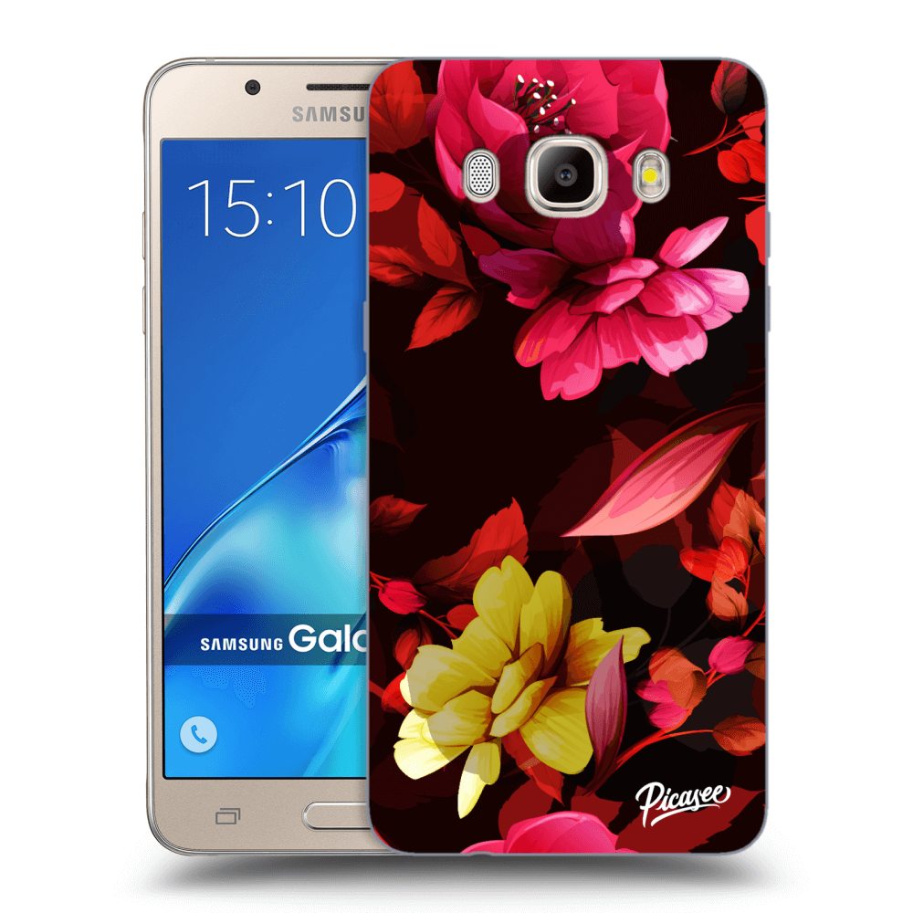 Picasee silikonowe przeźroczyste etui na Samsung Galaxy J5 2016 J510F - Dark Peonny