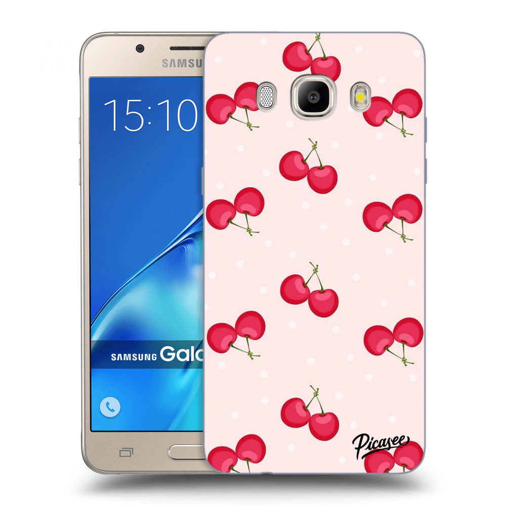 Picasee silikonowe przeźroczyste etui na Samsung Galaxy J5 2016 J510F - Cherries