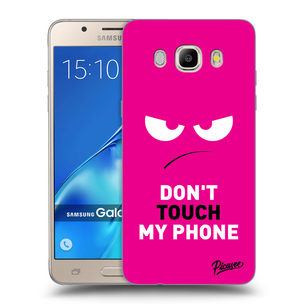 Picasee silikonowe przeźroczyste etui na Samsung Galaxy J5 2016 J510F - Angry Eyes - Pink