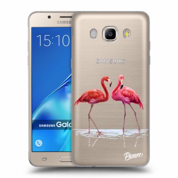 Picasee silikonowe przeźroczyste etui na Samsung Galaxy J5 2016 J510F - Flamingos couple