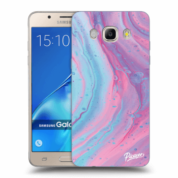 Picasee silikonowe przeźroczyste etui na Samsung Galaxy J5 2016 J510F - Pink liquid