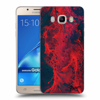 Picasee silikonowe przeźroczyste etui na Samsung Galaxy J5 2016 J510F - Organic red