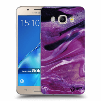 Picasee silikonowe przeźroczyste etui na Samsung Galaxy J5 2016 J510F - Purple glitter