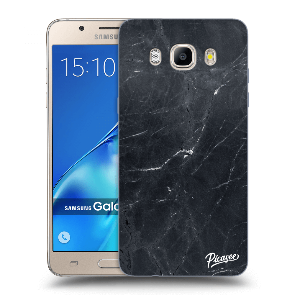 Picasee silikonowe przeźroczyste etui na Samsung Galaxy J5 2016 J510F - Black marble