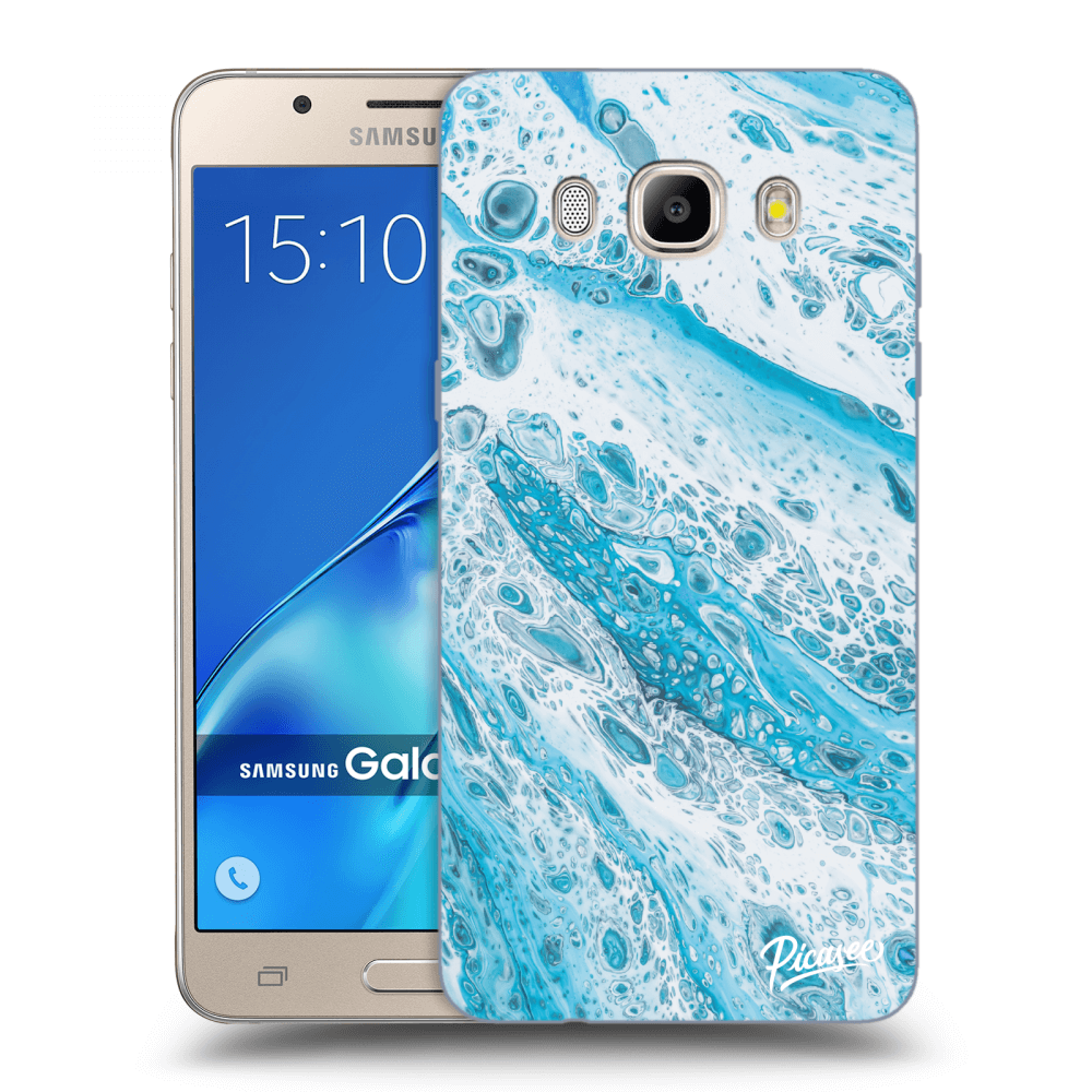 Picasee silikonowe przeźroczyste etui na Samsung Galaxy J5 2016 J510F - Blue liquid