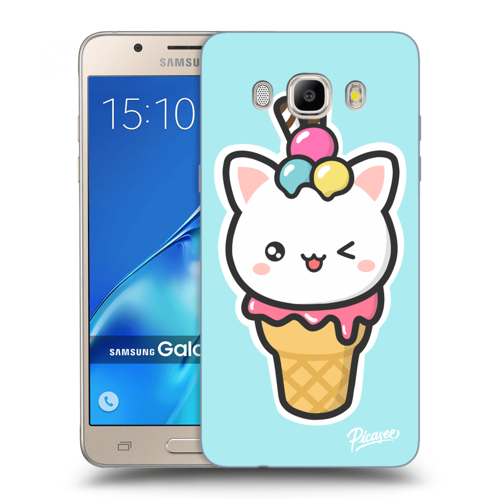 Picasee silikonowe przeźroczyste etui na Samsung Galaxy J5 2016 J510F - Ice Cream Cat