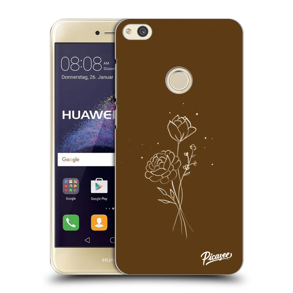 Picasee silikonowe przeźroczyste etui na Huawei P9 Lite 2017 - Brown flowers