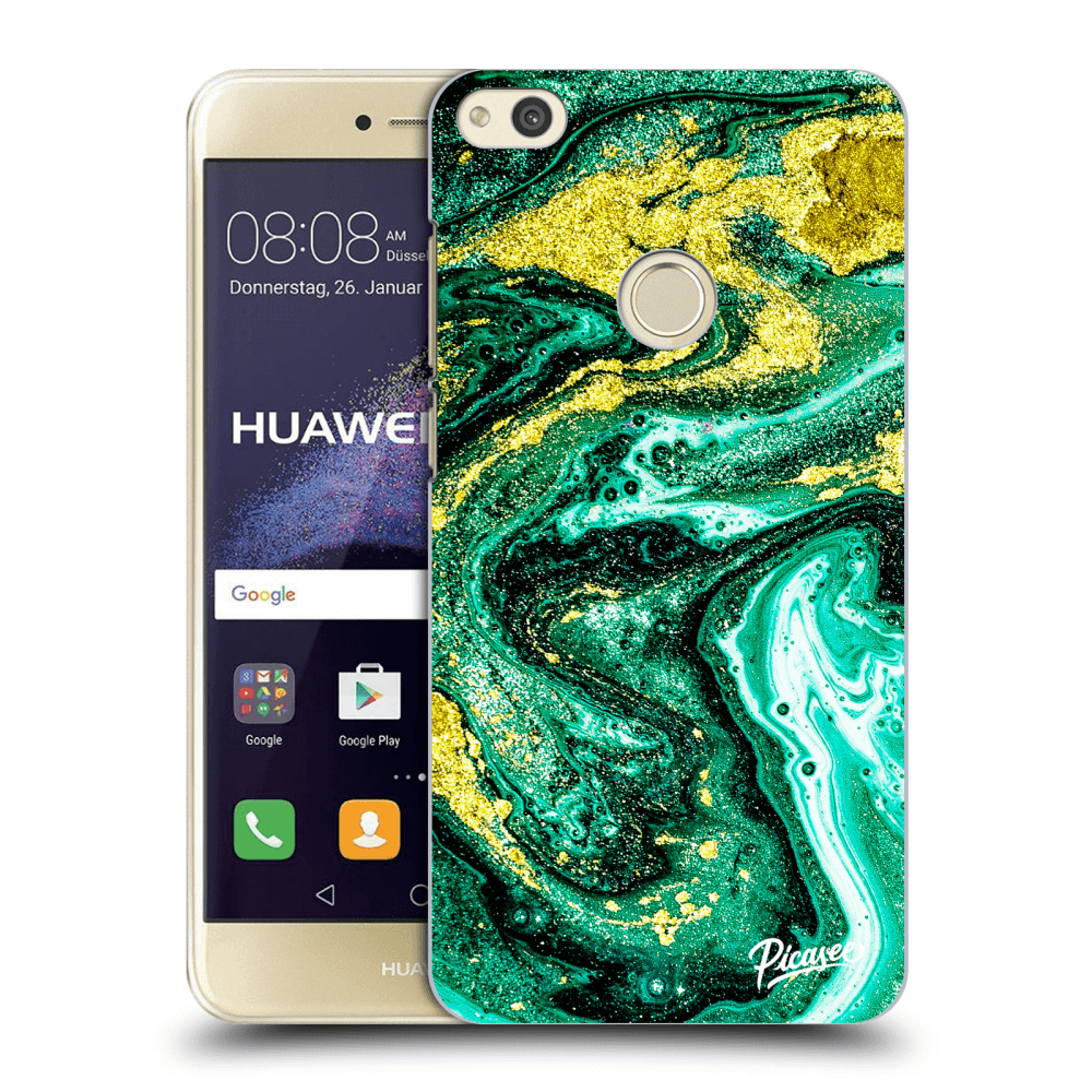 Picasee silikonowe przeźroczyste etui na Huawei P9 Lite 2017 - Green Gold