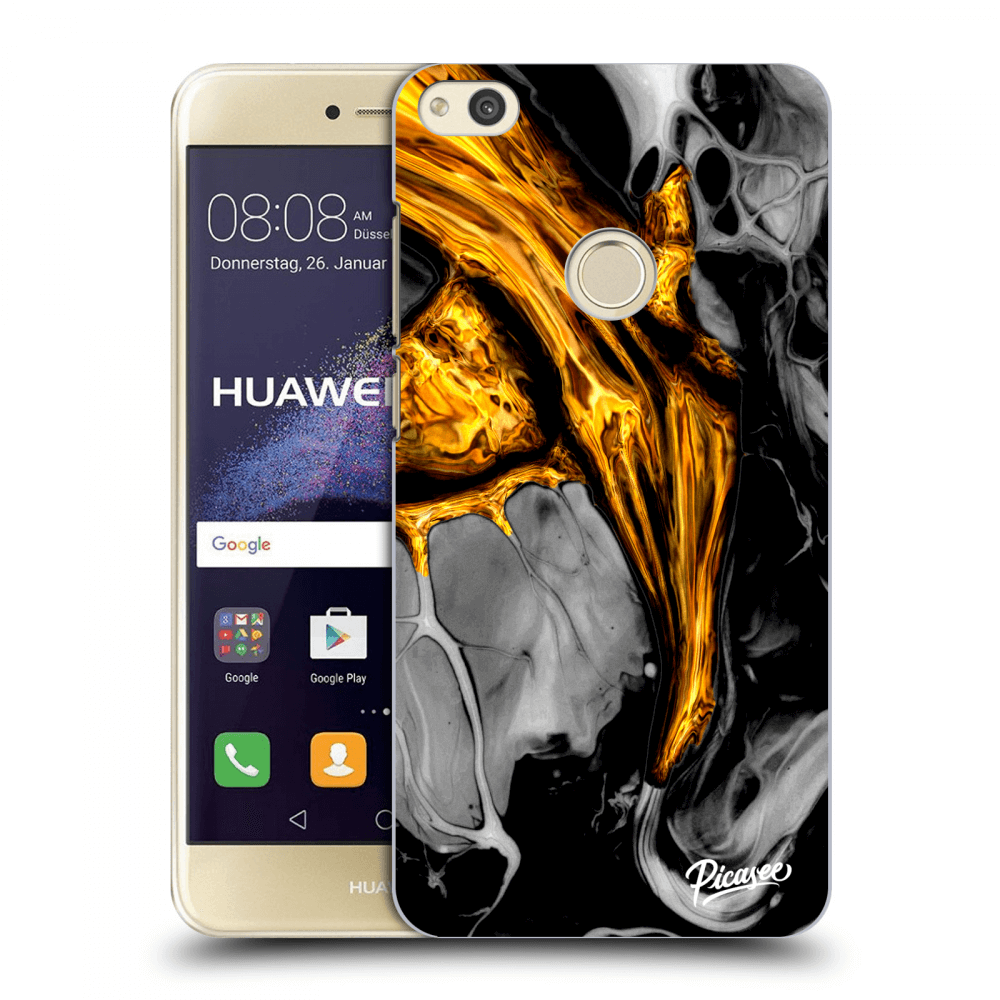 Picasee silikonowe przeźroczyste etui na Huawei P9 Lite 2017 - Black Gold