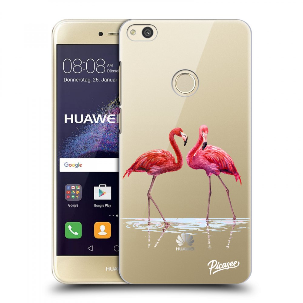 Picasee silikonowe przeźroczyste etui na Huawei P9 Lite 2017 - Flamingos couple
