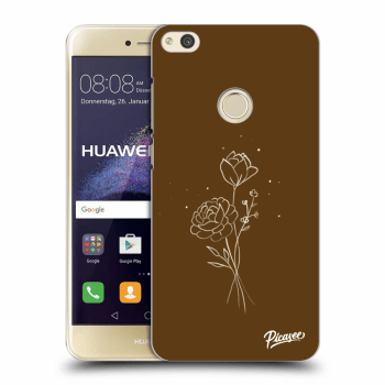 Etui na Huawei P9 Lite 2017 - Brown flowers