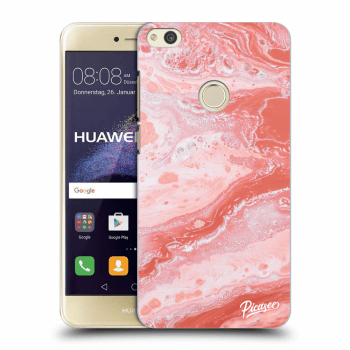 Picasee silikonowe przeźroczyste etui na Huawei P9 Lite 2017 - Red liquid