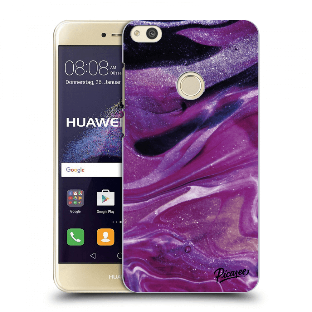 Picasee silikonowe przeźroczyste etui na Huawei P9 Lite 2017 - Purple glitter