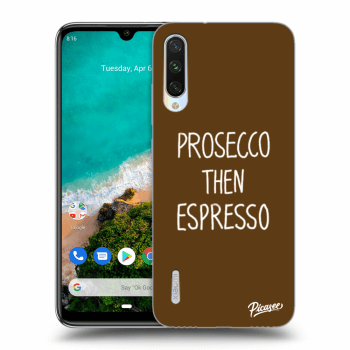 Picasee silikonowe czarne etui na Xiaomi Mi A3 - Prosecco then espresso