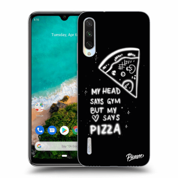 Picasee silikonowe czarne etui na Xiaomi Mi A3 - Pizza