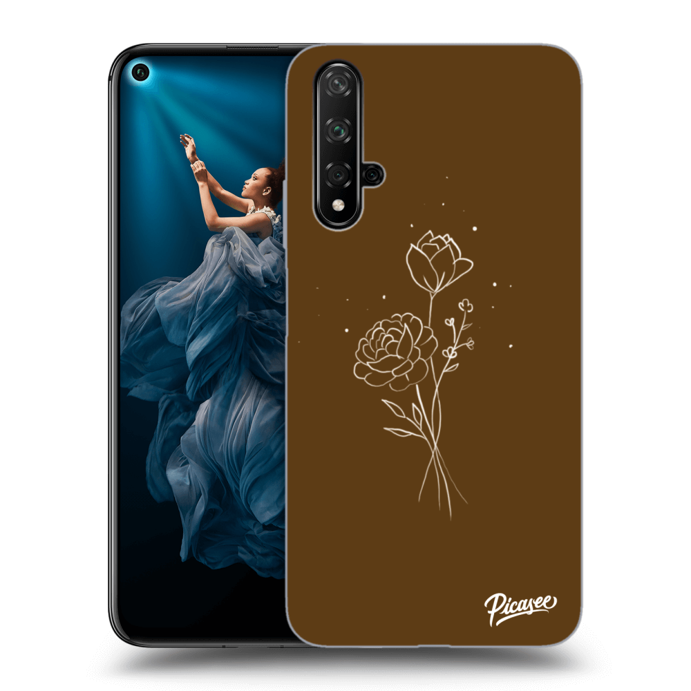 Picasee ULTIMATE CASE pro Honor 20 - Brown flowers