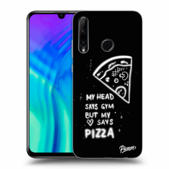 Picasee silikonowe czarne etui na Honor 20 Lite - Pizza