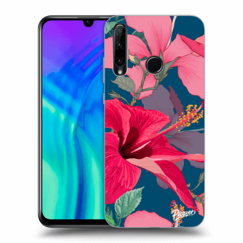 Picasee silikonowe czarne etui na Honor 20 Lite - Hibiscus