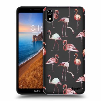 Picasee silikonowe przeźroczyste etui na Xiaomi Redmi 7A - Flamingos