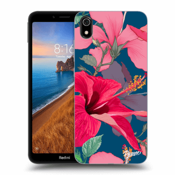 Picasee silikonowe czarne etui na Xiaomi Redmi 7A - Hibiscus