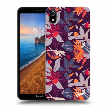 Picasee silikonowe przeźroczyste etui na Xiaomi Redmi 7A - Purple Leaf
